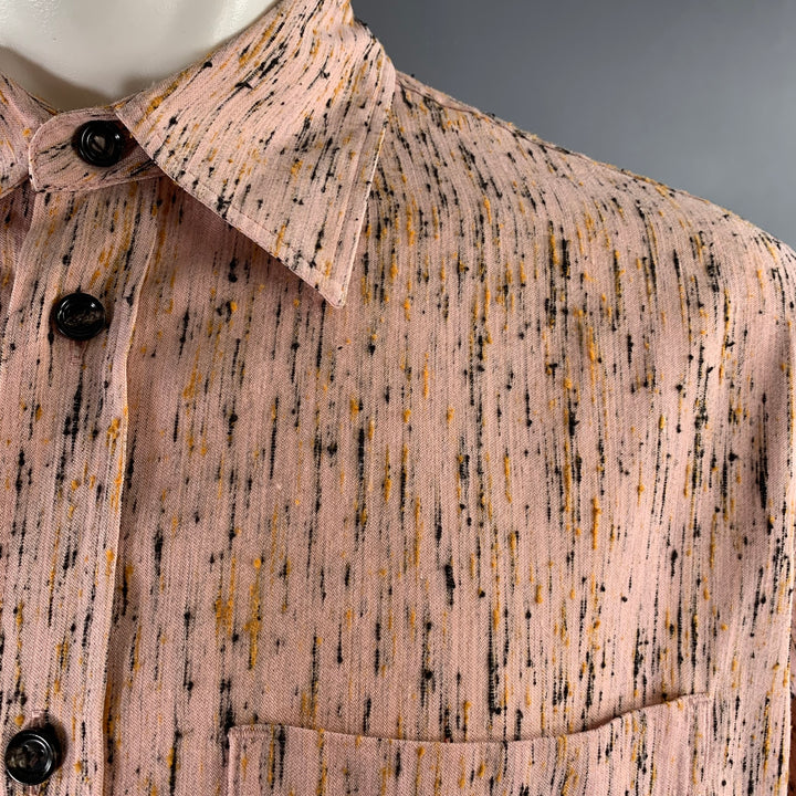 BOTTEGA VENETA Size XS Pink Slubby Viscose Blend Long Sleeve Shirt