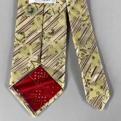 PAUL SMITH Green Cream Diamond Silk Tie