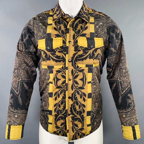 PIERRE-LOUIS MASCIA Size XS Yellow Grey Floral Polyamide Jacket