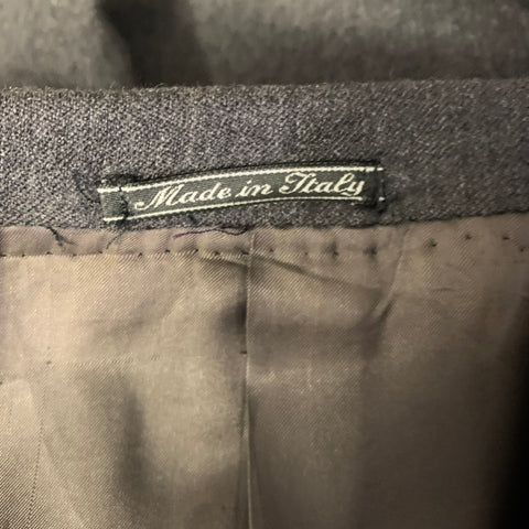 ERMENEGILDO ZEGNA Size 44 Grey Charcoal Heather Peak Lapel Coat