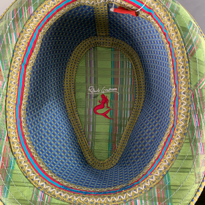 ROBERT GRAHAM Size L Green Plaid Silk Trilby Fedora