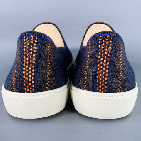 ROTHY'S Size 13 Navy Orange Wool Blend Slip On Sneakers