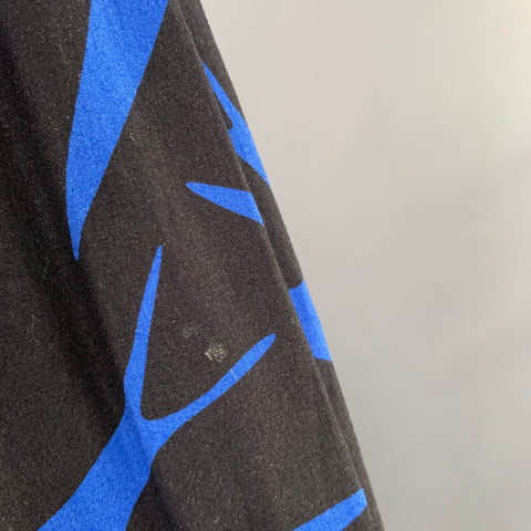 MCQ by ALEXANDER MCQUEEN Size 42 Black Blue Birds Cotton Long Sleeve Shirt
