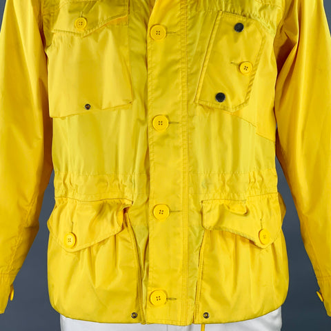 RALPH LAUREN Size L Yellow Polyester Hooded Utility Jacket