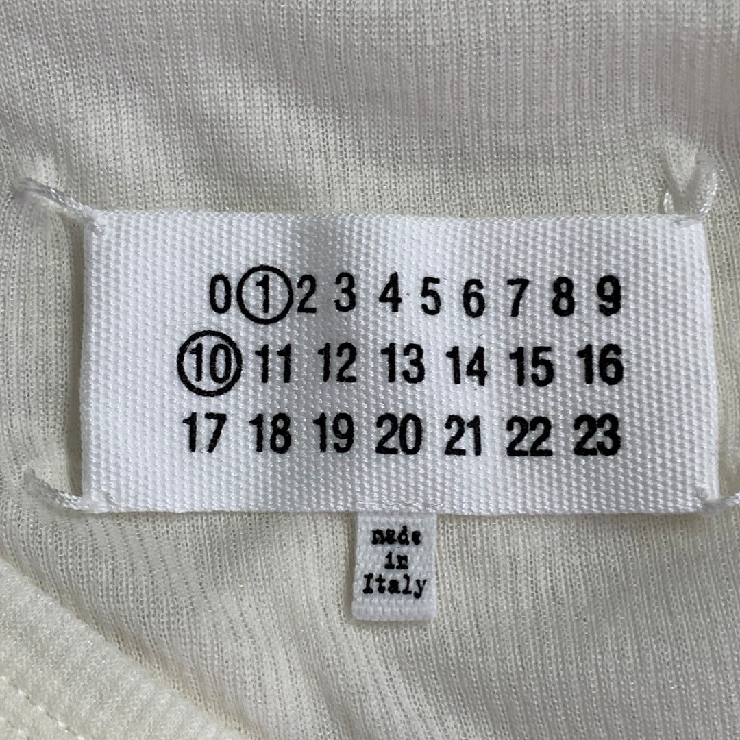 MAISON MARTIN MARGIELA Size S White Rib Knit Cotton Tank Top