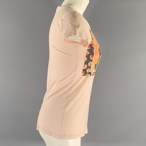 STELLA McCARTNEY Size 4 Pink Floral T Shirt Shirt