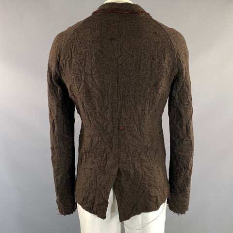 ATTACHMENT Size L Brown Wool & Polyester Notch Lapel Jacket