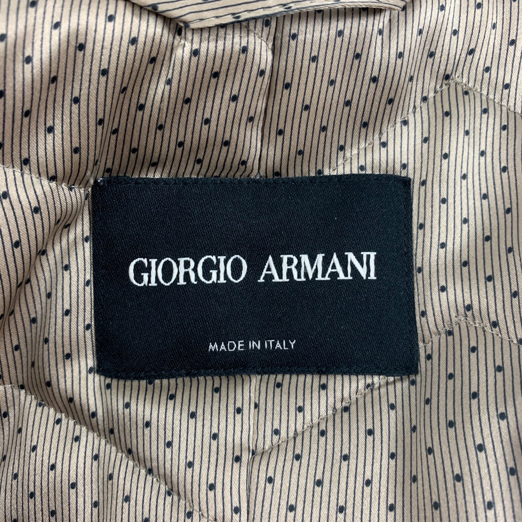 GIORGIO ARMANI Size 6 Tan Black Polyester Animal Print Jacquard Zip Up Jacket