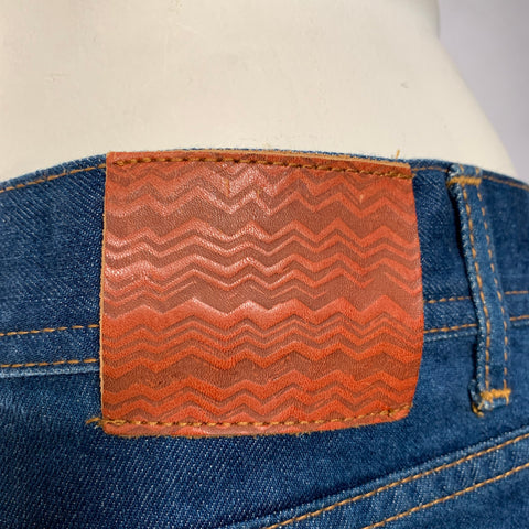 MISSONI Size 39 Blue Contrast Stitch Cotton Straight Five Pockets Jeans