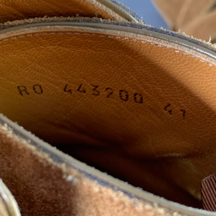 SAINT LAURENT Size 8 Hedi Strap Tan Suede Harness Boots