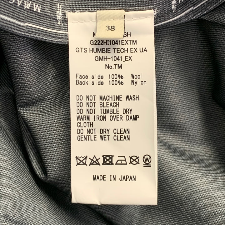 MACKINTOSH Size 38 Black White Checkered Wool Blend Hidden Buttons Coat