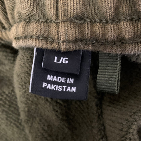 Y-3 Size L Olive Polyester Blend Sweat Shorts