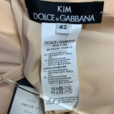 DOLCE & GABBANA SS23 1997-98 Re-issue Size 6 Beige Silk Blend Pencil Long Skirt