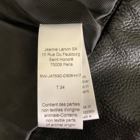 LANVIN Size M Black Leather Deer Skin Moto Racer Vest