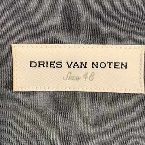 DRIES VAN NOTEN Size 38 Grey White Contrast Trim One Pocket Cotton Short Sleeve Shirt