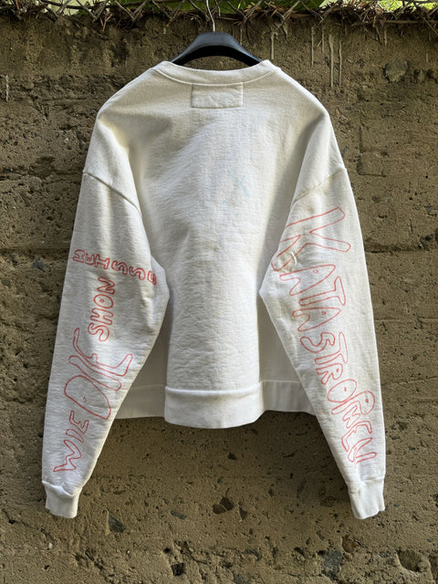 ENFANTS RICHES DEPRIMES FW2017 L White Graphic Cotton Crew Neck Sweatshirt