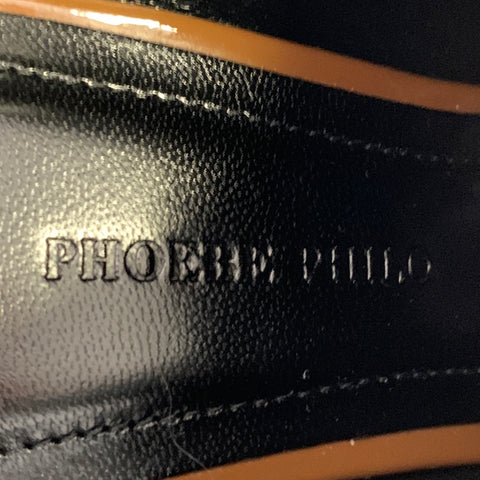 PHOEBE PHILO Size 7.5 Camel Patent Leather Square Toe Boots