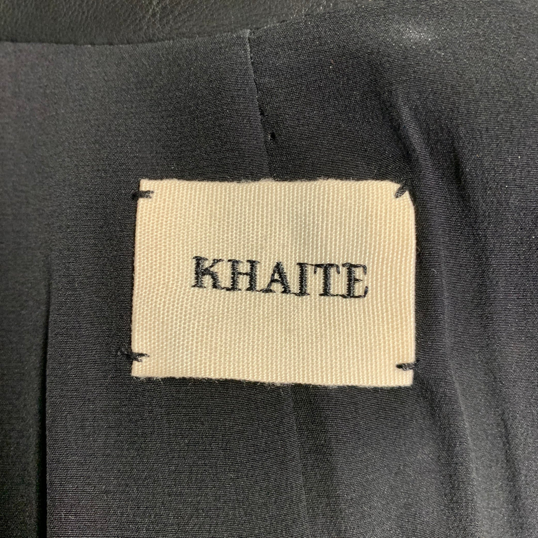 KHAITE Size S -The Eden- Black Gold Leather Calfskin Trench Coat
