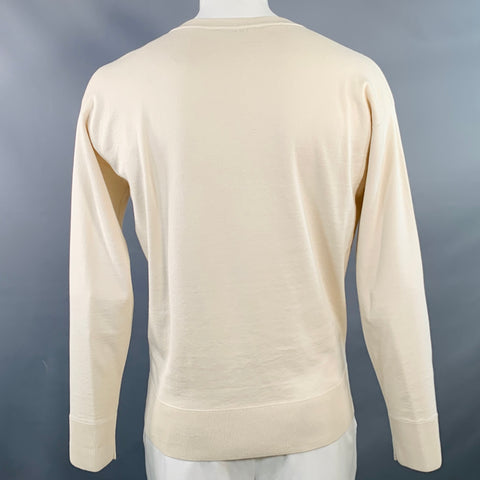 PIACENZA 1733 Size XXXL Cream Silk Cotton Crew Neck Pullover