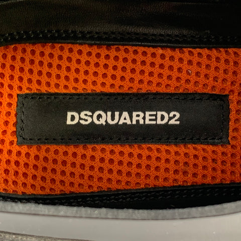 DSQUARED2 Size 7 Black Patent Leather Oxford Lace-Up Shoes