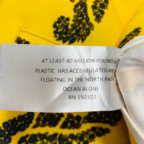 NOAH Size 34 Yellow Navy Black Paisley Cotton Zip Fly Dress Pants