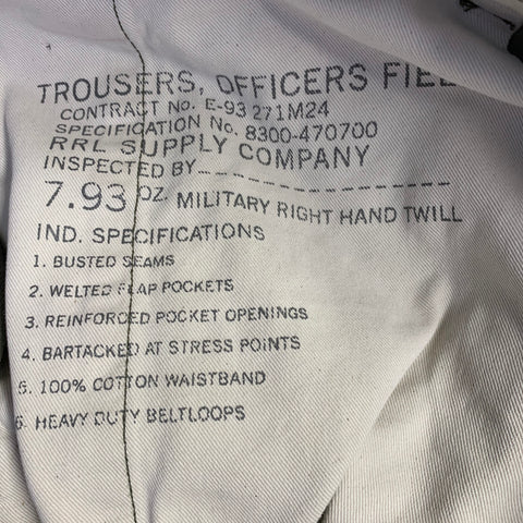 RRL by RALPH LAUREN Size 31 Olive Cotton Straight Casual Pants
