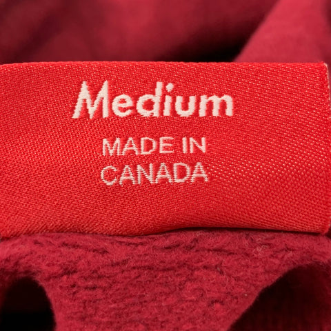 SUPREME Size M Burgundy Gold Embroidery Cotton Hoodie Sweatshirt