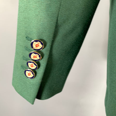 GUCCI Size 38 Green Wool Cashmere Notch Lapel Sport Coat