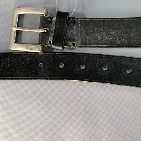 COACH Size M Black Silver Leather Belt