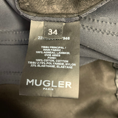 Body MUGLER taille 2 en cuir d'agneau noir et nylon