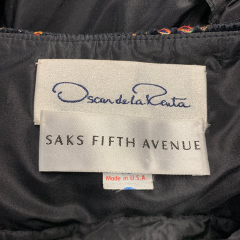 OSCAR DE LA RENTA Size 4 Black Ruffled Long Skirt