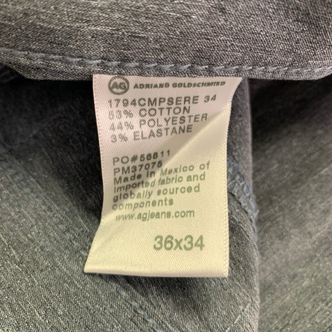 ADRIANO GOLDSCHMIED Size 36 Everett Blue Cotton Blend Jean Cut Casual Pants