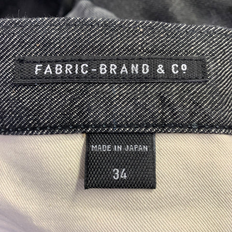 Marque : FABRIC BRAND & Co. Jean en denim selvedge noir, taille 34, braguette boutonnée