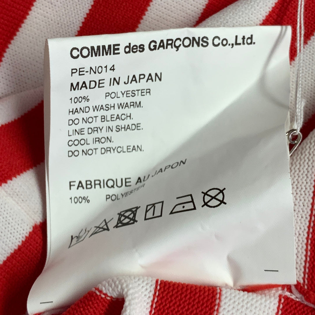 COMME des GARCONS HOMME PLUS Size L Red White Stripe Polyester Cardigan