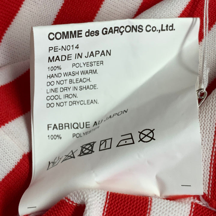 COMME des GARCONS HOMME PLUS Size L Red White Stripe Polyester Cardigan