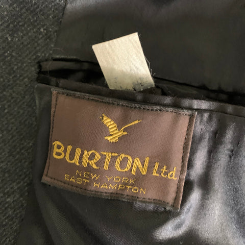 BURTON Size M Grey Black Stripe Peacoat Coat