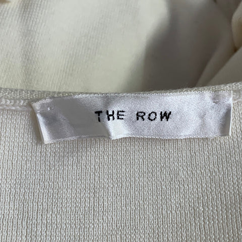 THE ROW Size L Cream Merino Wool Cashmere Crew Neck Pullover