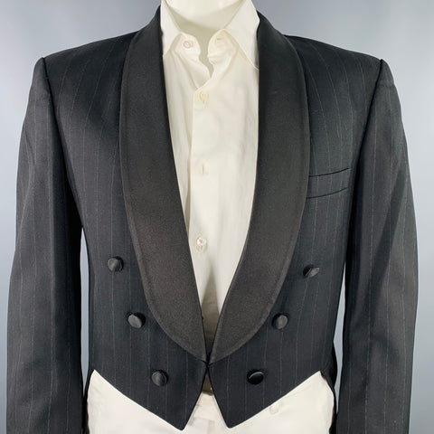 AFTER SIX Size 42 Black Grey Stripe Coattails Tuxedo Jacket