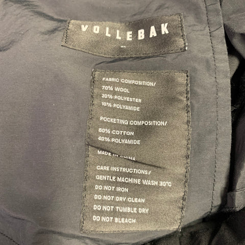 Pantalon décontracté VOLLEBAK Taille XL en laine mélangée noire avec taille élastique