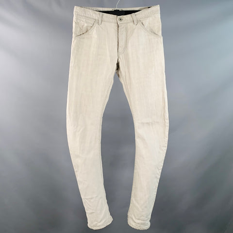 ATTACHMENT Size M Grey Wash Cotton Twill Low Rise Button Fly Jeans