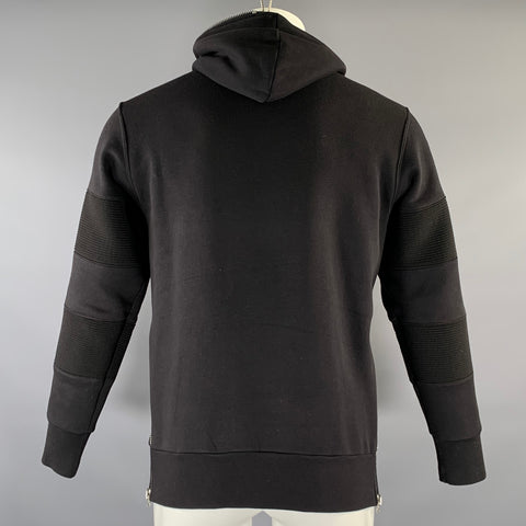 AMAL GUESSOUS Chest Size M Black Graphic Cotton Blend Double Zipper Jacket