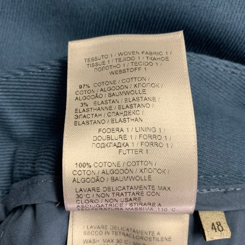 BOTTEGA VENETA Size 32 Blue Twill Cotton Blend Cuffed Casual Pants