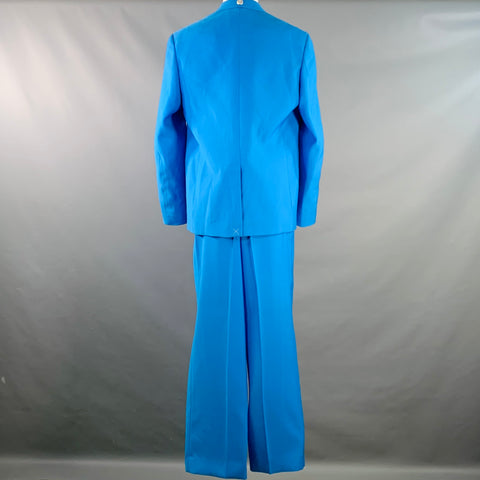 BURBERRY SS23 Size 40 Blue Wool Peak Lapel Double Breasted Suit