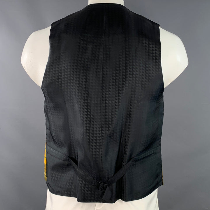 FAVOURBROOK Size 44 Yellow Black Brown Plaid Wool Formal Vest