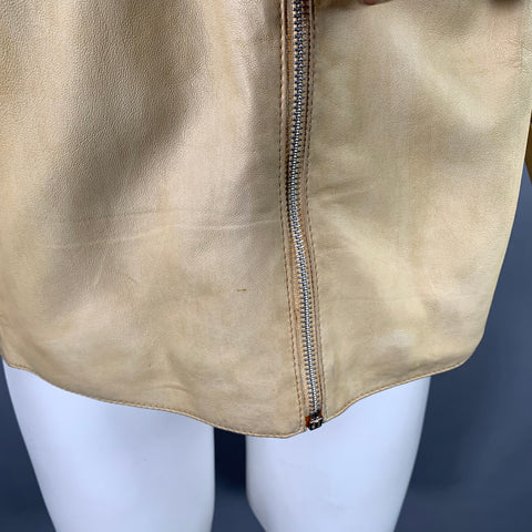BOD & CHRISTENSEN Size 38 Yellow Leather Zip Up Jacket