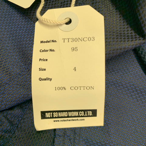 TS (S) Taille L Veste de traque en coton texturé marine à cordon de serrage