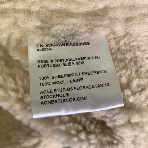 ACNE STUDIOS Size XL Brown Cream Leather Jacket
