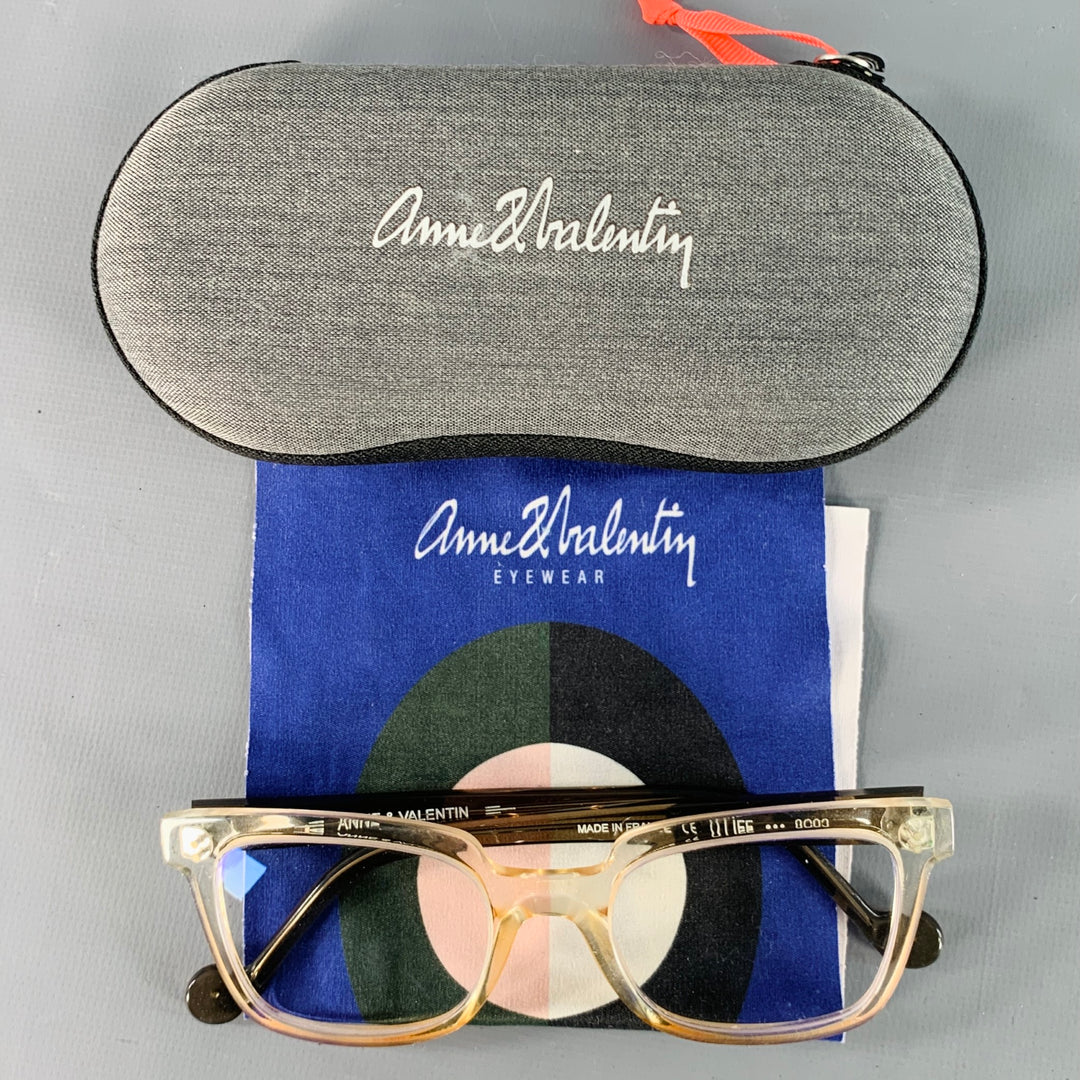 ANNE & VALENTIN O Life Brown Clear Two Tone Acetate Frames Eyewear