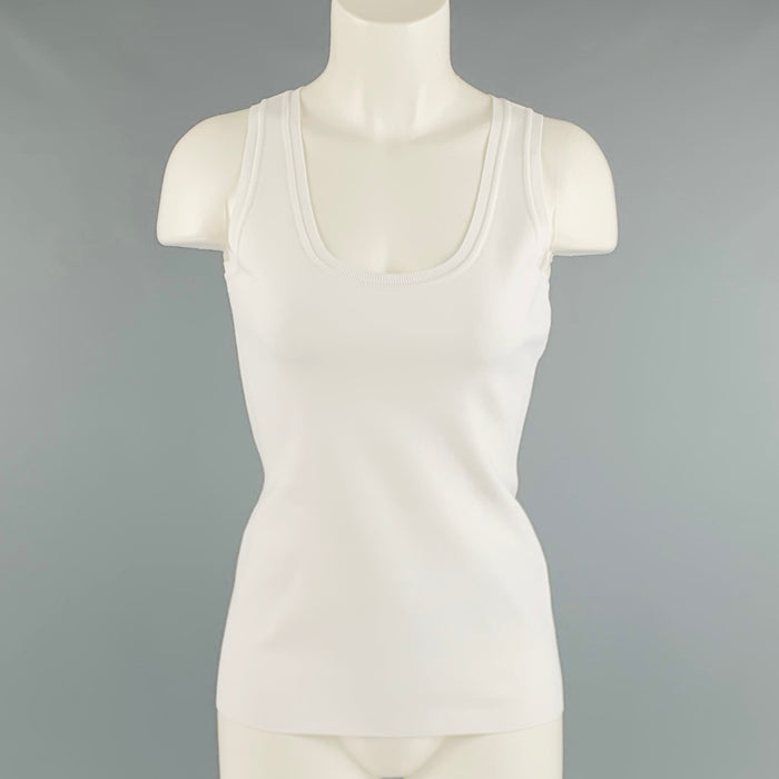 SALVATORE FERRAGAMO Size S White Viscose Blend Tank Casual Top
