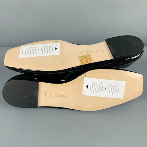 AEYDE Size 10 Black Patent Leather Mary Jane Flats